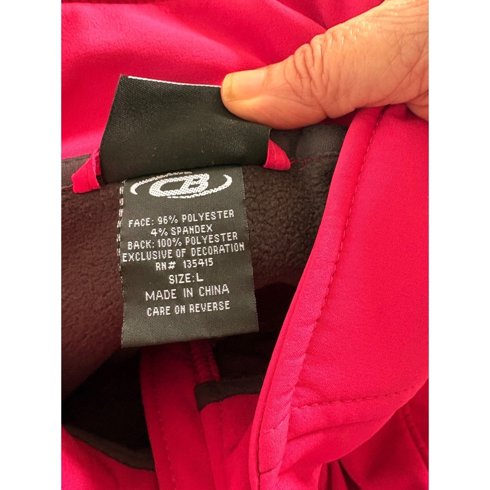 CB Sports Womens Berry Pink Softshell Fleece Lined Full Zip Jacket Large - Picture 9 of 10